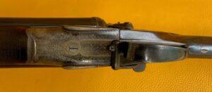 J. Woodward hammer side lever 12 Ga.